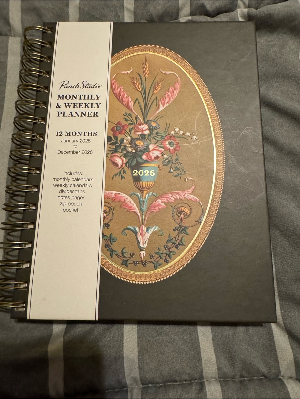 NEW Punch Studio Gold and Pink Floral Monthly & Weekly Planner